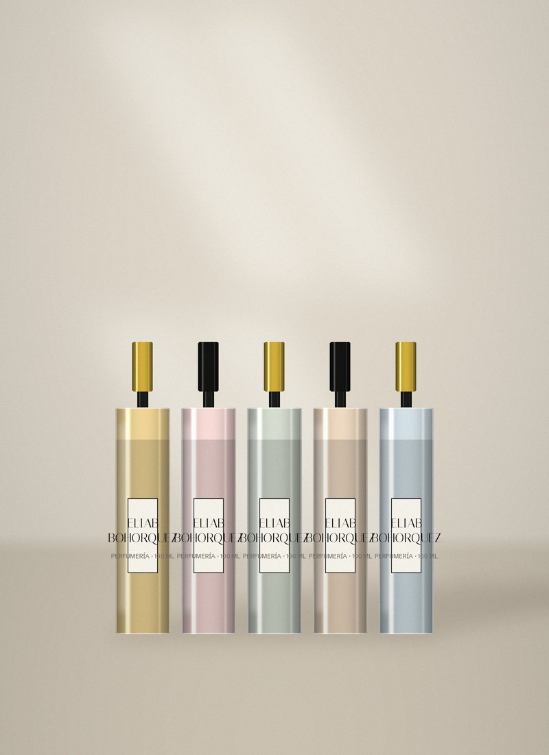 Cinco decants en fila